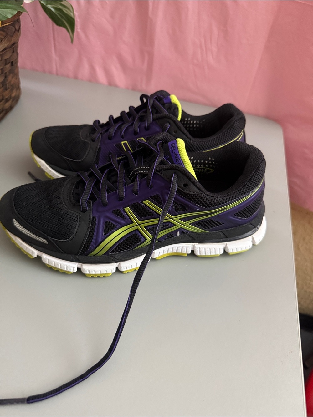 ASICS Women's Black, Purple & Lime Running Sneakers